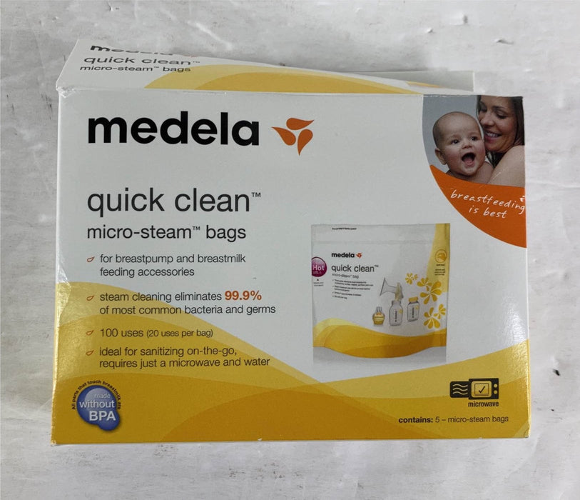 used Medela Quick Clean Micro Steam Bags, Box of 5