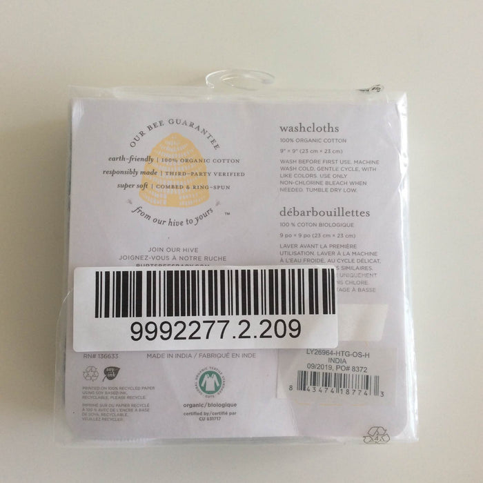 secondhand Burt's Bees Baby WashCloths 3 Pack