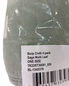 Shop Tiny Kind Burp Cloth 4 Pack, Sage Multi Leaf at Goodbuygears