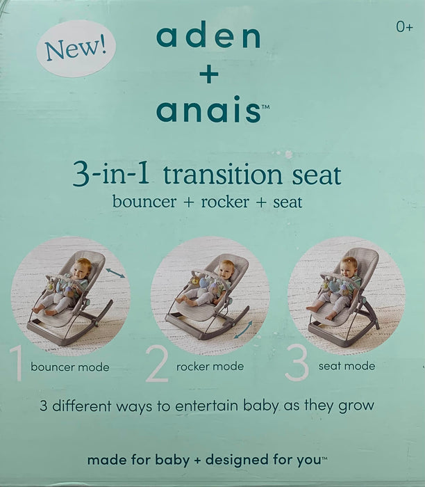 secondhand Aden + Anais Baby Bouncer + Rocker + Seat, Grey Pinstripe