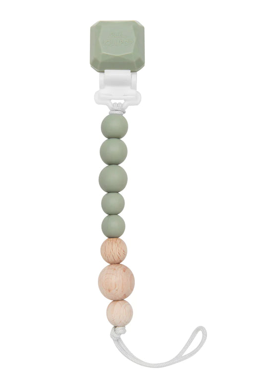 Shop LouLou Lollipop Pacifier Clip, Colour Pop, Silver Sage at Goodbuygears