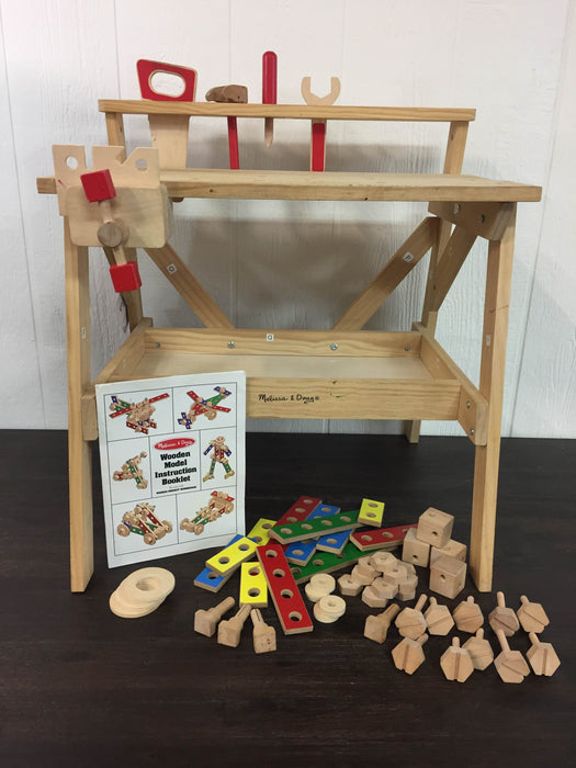 used Melissa & Doug Solid Wood Project Workbench Play Building Set