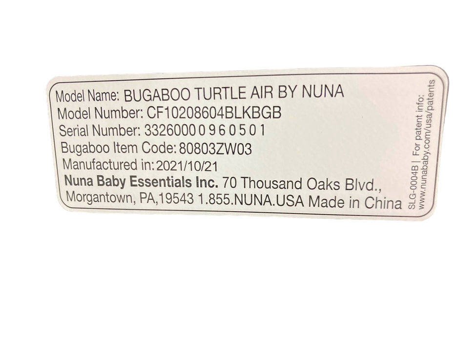 Shop Bugaboo Turtle Air by Nuna Car Seat, Black, 2021 at Goodbuygears