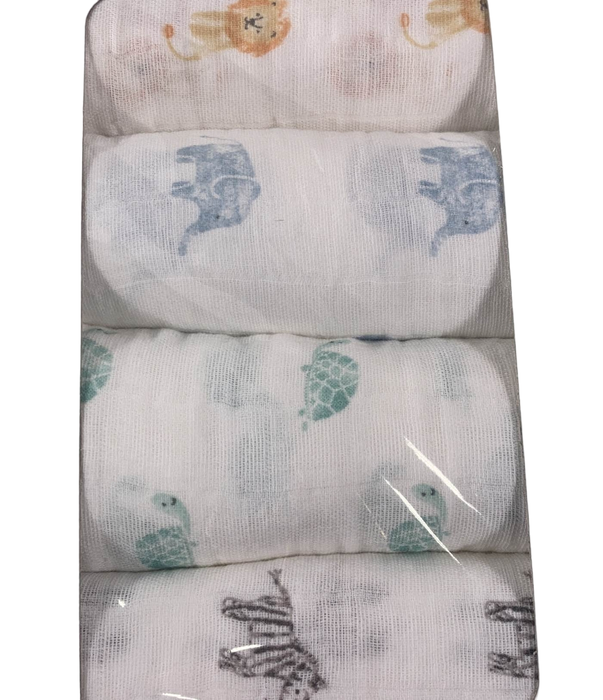 Shop Aden + Anais Swaddle Organic Cotton Muslin 4 Pack  Animal Kingdom 47" x 47" at Goodbuygears