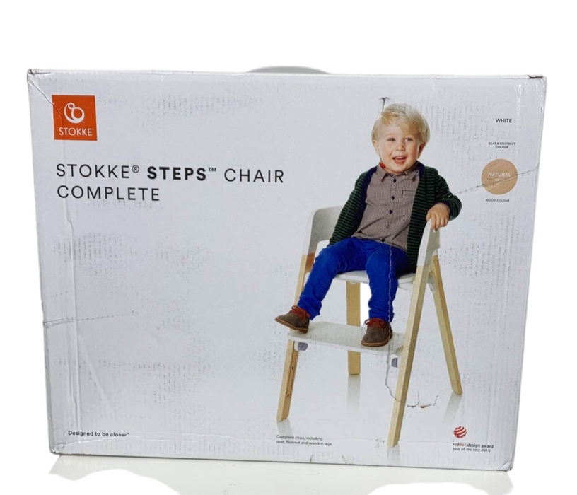Shop Stokke Steps Chair, White/Natural at Goodbuygears