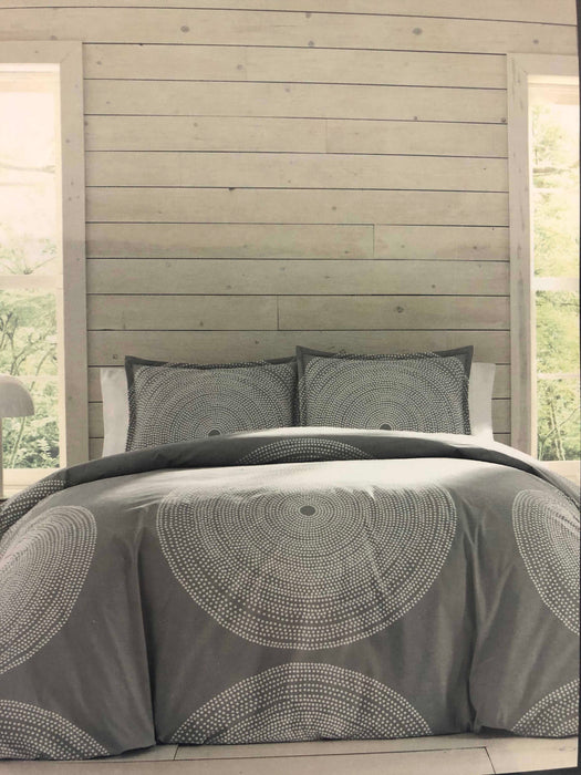 secondhand Marimekko Fokus 3-Piece King Comforter Set, Gray