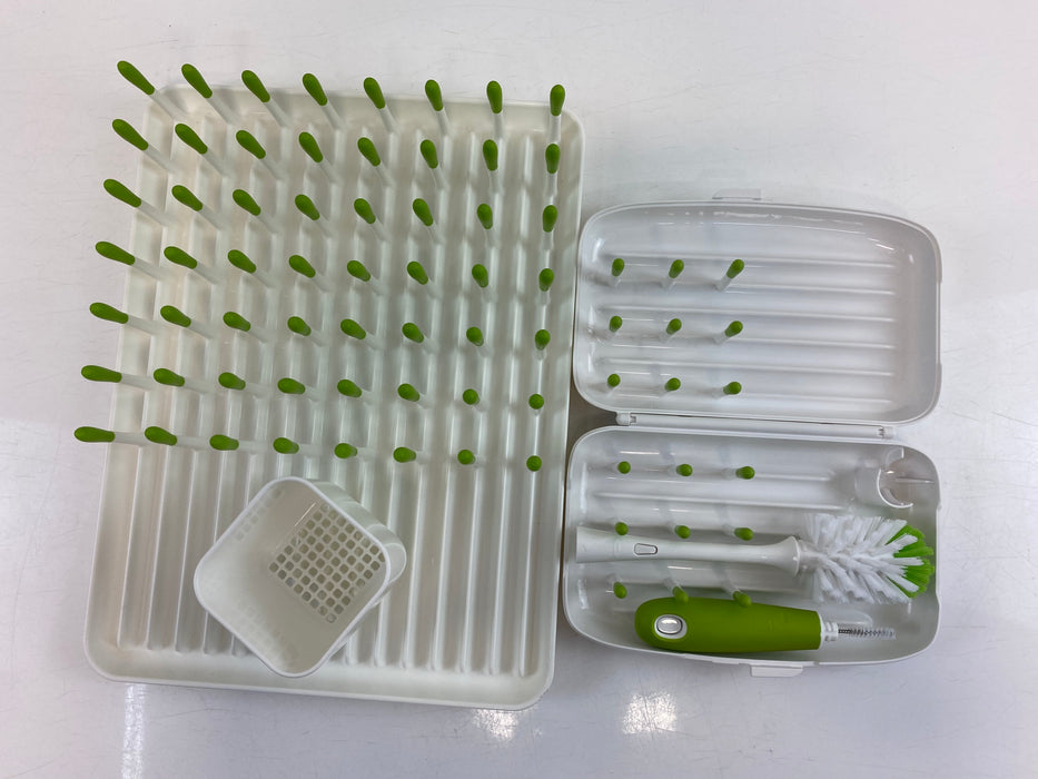 OXO Tot On The Go Drying Rack With Bottle Brush, Green