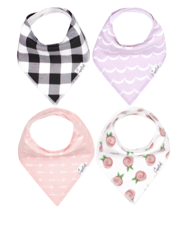 Copper Pearl Bandana Bibs 4-Pack, Rosie