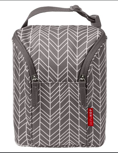 Skip Hop Grab And Go Double Bottle Bag, Grey Feather