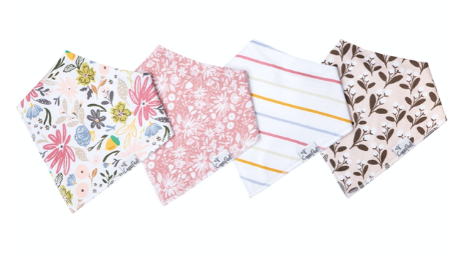Copper Pearl Bandana Bibs 4-Pack, Olive