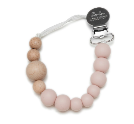 LouLou Lollipop Pacifier Clip, Dusty Rose