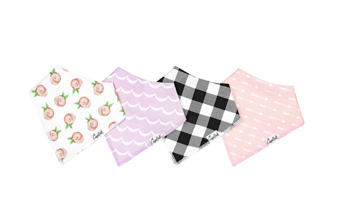 Copper Pearl Bandana Bibs 4-Pack, Rosie