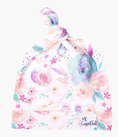 Cooper Pearl Top Knot Hat, Girl bloom