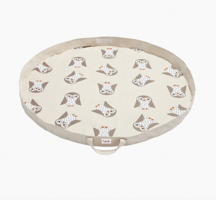3 Sprouts Play Mat, White Owl