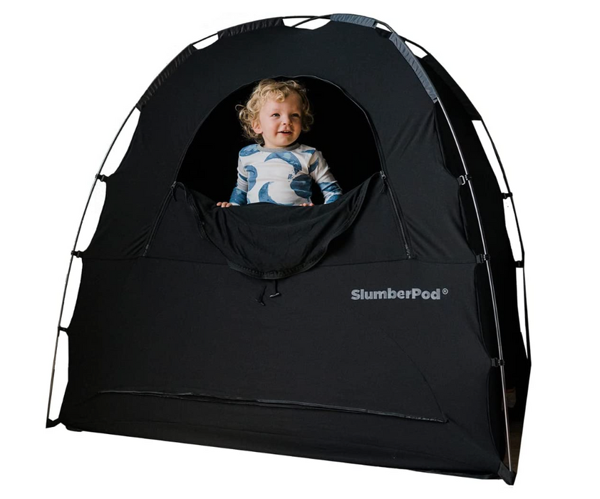 SlumberPod 2.0 Sleep Canopy with Fan, Black with Gray