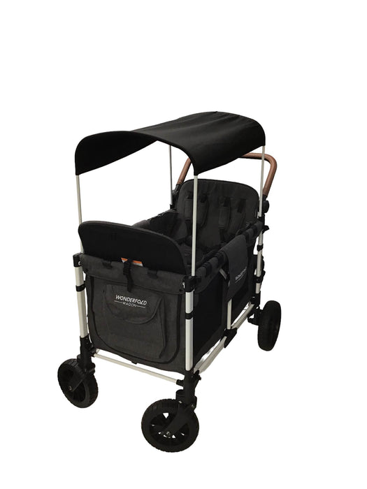 Shop Wonderfold W4 Luxe Quad Stroller Wagon, 2022, Charcoal Grey with White Frame at Goodbuygears