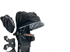 Shop Mockingbird 2nd Seat Kit with Extendable Canopy, Silver with Penny Leather, Black, Windowpane, 2023 at Goodbuygears