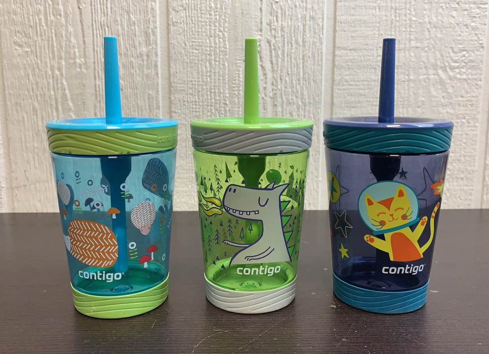 used Contigo Plastic Spill-Proof Kids Tumblers, 2Pk, 3Pk