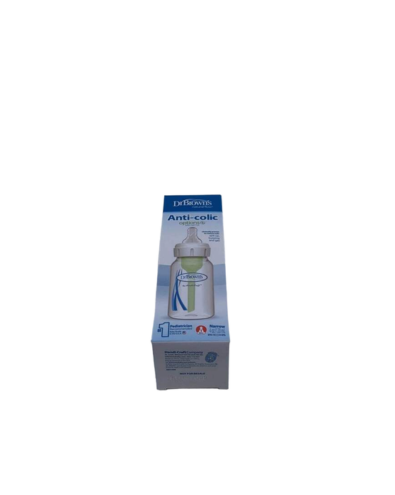 Shop Dr. Brown's Anti-Colic Narrow Bottle, Options+, Clear, 4 oz/120 ml, Level 1 Nipple (0 months+) at Goodbuygears
