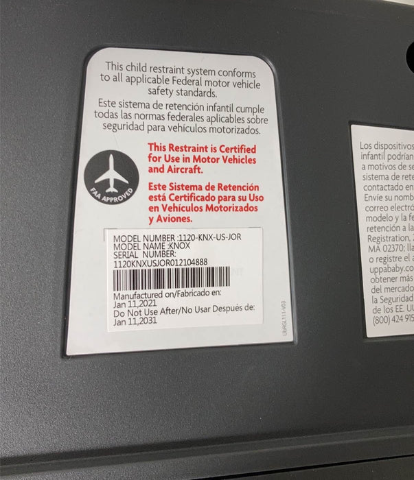 Shop UPPAbaby KNOX Convertible Car Seat, Jordan, 2021 at Goodbuygears
