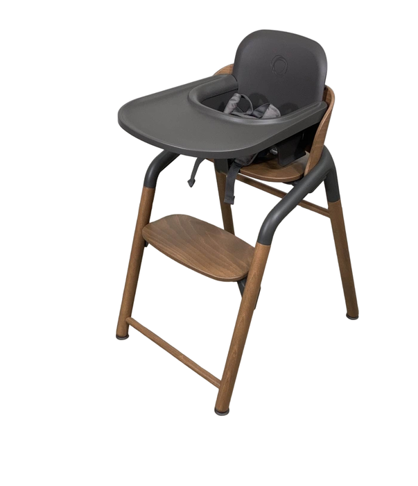 used Bugaboo Giraffe High Chair Complete, Warm Wood And Gray