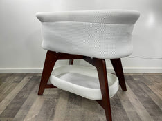 Shop TruBliss Evi Smart Bassinet with Smart Technology, White with Walnut Base at Goodbuygears
