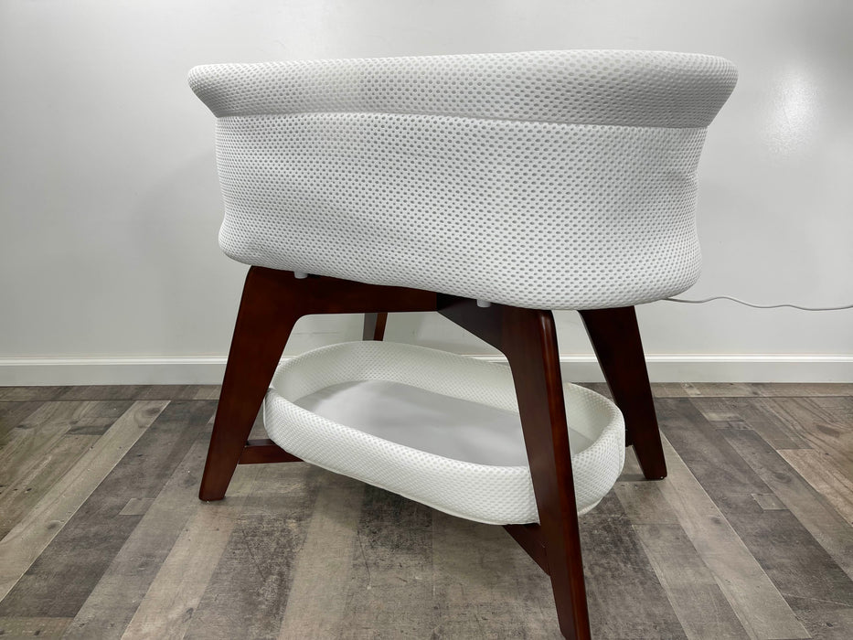 Shop TruBliss Evi Smart Bassinet with Smart Technology, White with Walnut Base at Goodbuygears
