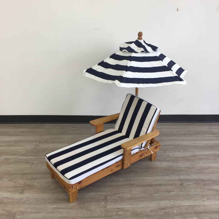 used KidKraft Striped Outdoor Chaise & Umbrella Set