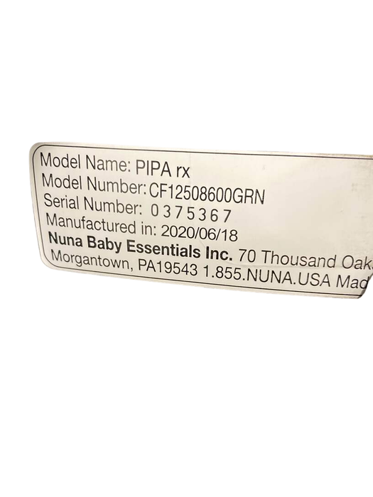 Shop Nuna PIPA rx Infant Car Seat with RELX Base, 2020, Granite at Goodbuygears