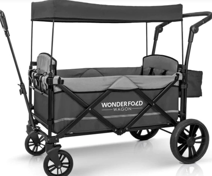 Shop Wonderfold X2 Push + Pull Double Stroller Wagon, 2021, Stone Gray at Goodbuygears