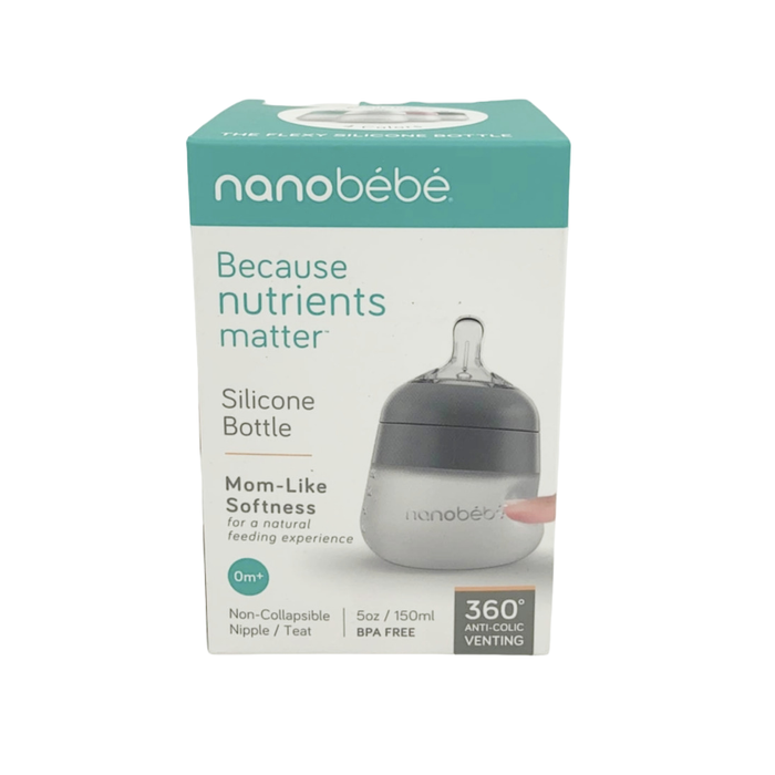 Shop Nanobébé Flexy Silicone Baby Bottle, 5oz, Grey at Goodbuygears