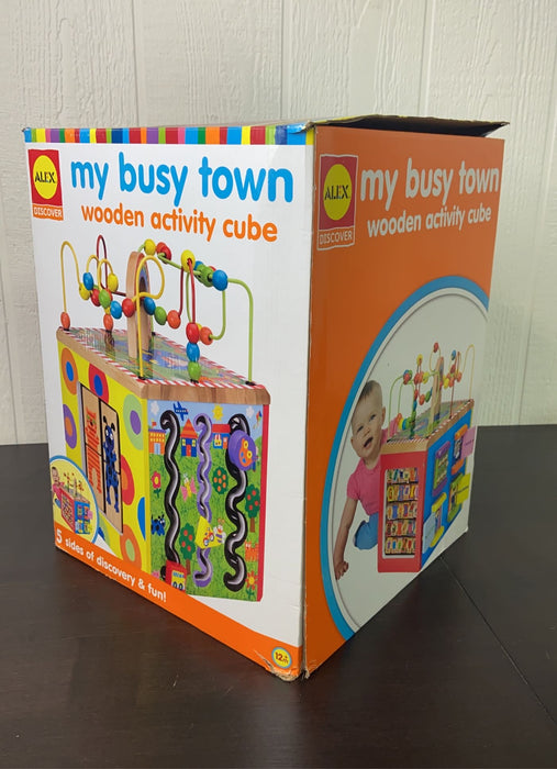 used ALEX Toys Discover My Busy Town Wooden Activity Cube