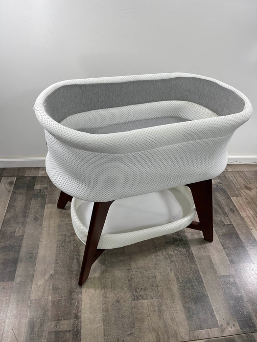 Shop TruBliss Evi Smart Bassinet with Smart Technology, White with Walnut Base at Goodbuygears