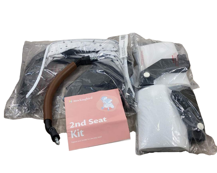 Shop Mockingbird 2nd Seat Kit with Extendable Canopy, Black, Watercolor Drops, Silver with Penny Leather at Goodbuygears