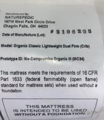 Shop Naturepedic Organic Lightweight Classic Crib 2-Stage Natural Mattress at Goodbuygears