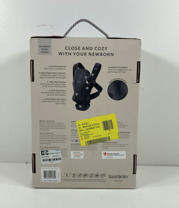 Shop BabyBjorn Baby Carrier Mini, Charcoal Gray 3D Jersey at Goodbuygears