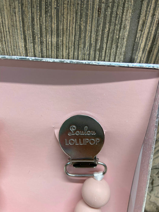 secondhand LouLou Lollipop Pacifier Clip, Dusty Rose