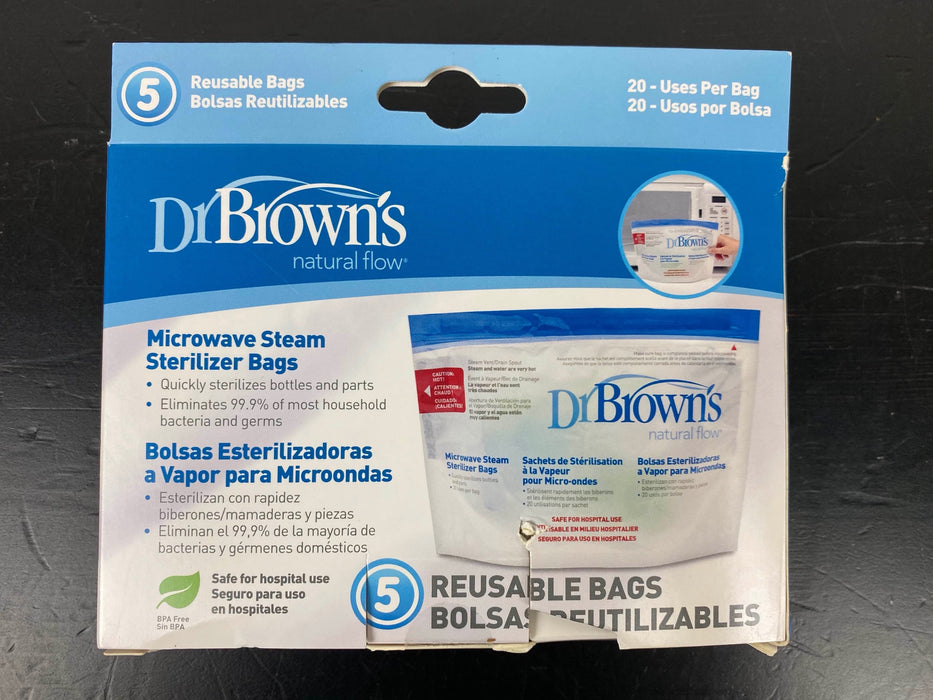 used Dr. Brown's Microwave Steam Sterilizing Bags, 5 Pack