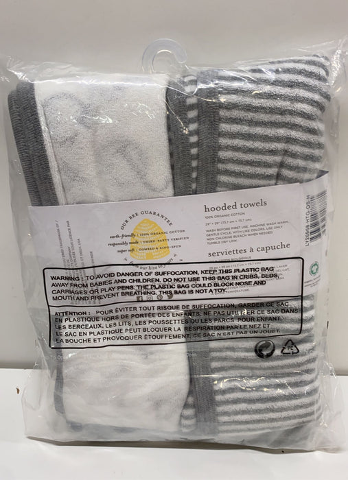 secondhand Burt's Bees Baby Hooded Bath Towels 2 Pack, A-Bee-C