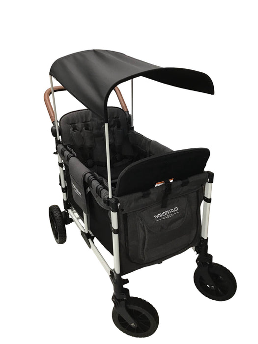 Shop Wonderfold W4 Luxe Quad Stroller Wagon, 2022, Charcoal Grey with White Frame at Goodbuygears