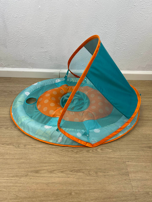 used SwimWays Baby Spring Float with Sun Canopy, Blue and Orange