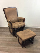 secondhand Delta Children Vintage Espresso Upholstered Glider and Ottoman