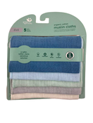 used Green Sprouts Muslin Cloths 5pk, Blue Set
