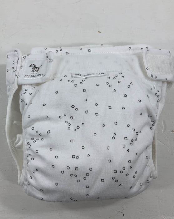 used Smart Nappy NextGen Hybrid Cloth Diaper Cover, Size 3 12-25 lbs Grey Confetti