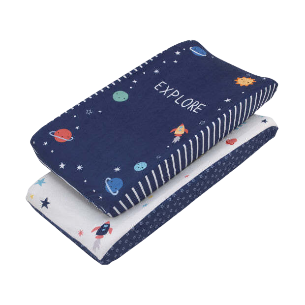 Nojo 2 Pack Changing Pad Covers, Love You to the Moon