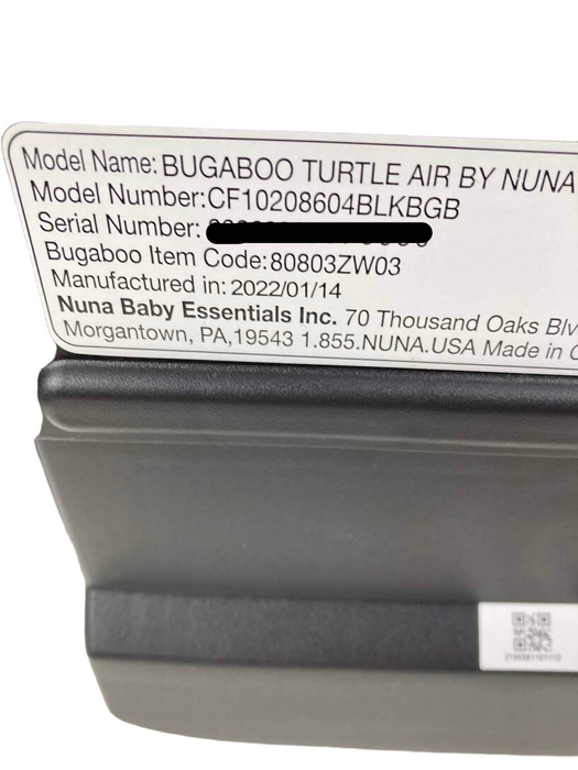 Bugaboo Turtle Air By Nuna Recline Base, Black, 2022