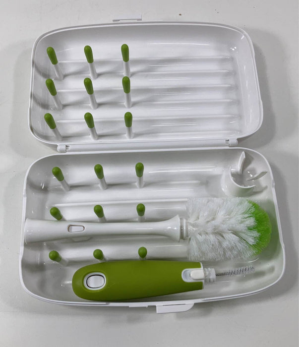 used OXO Tot On The Go Drying Rack With Bottle Brush, Green
