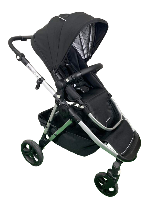 Shop Mockingbird Single to Double 2.0 Stroller, Silver with Black Leather, 2023, Windowpane, Black at Goodbuygears