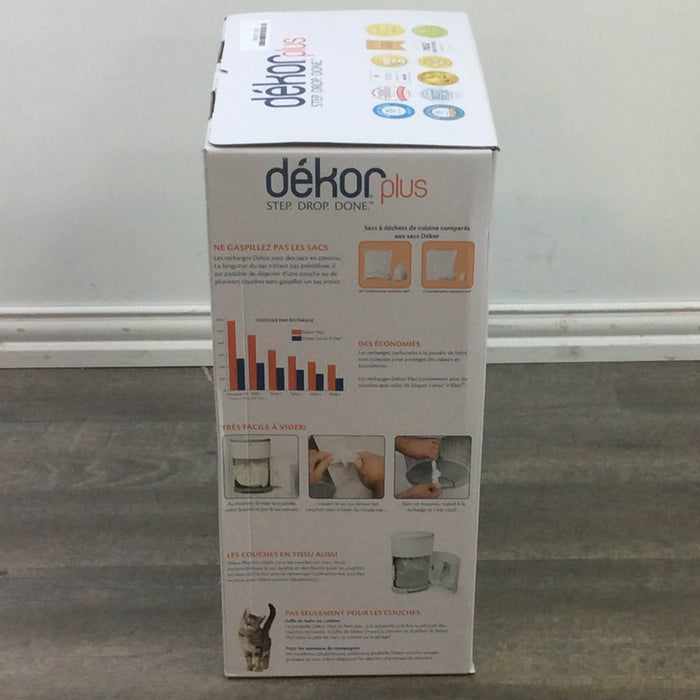 used Diaper Dekor Plus Diaper Pail, White