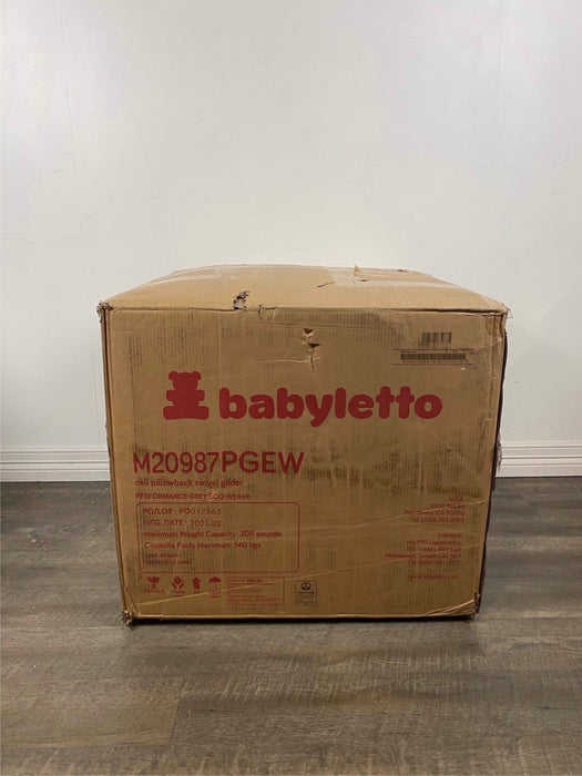 secondhand Babyletto Cali Pillowback Swivel Glider, Grey Eco-Weave